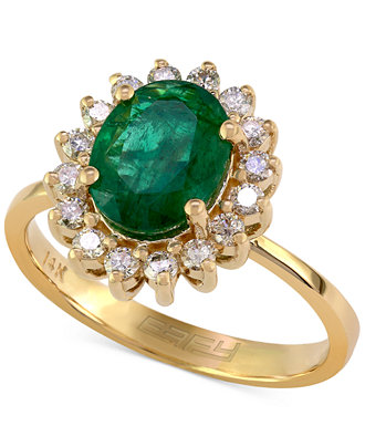 Brasilica By Effy Emerald (1-1/2 Ct. T.W.) And Diamond (3/8 Ct. T.W.) Ring In 14K Gold